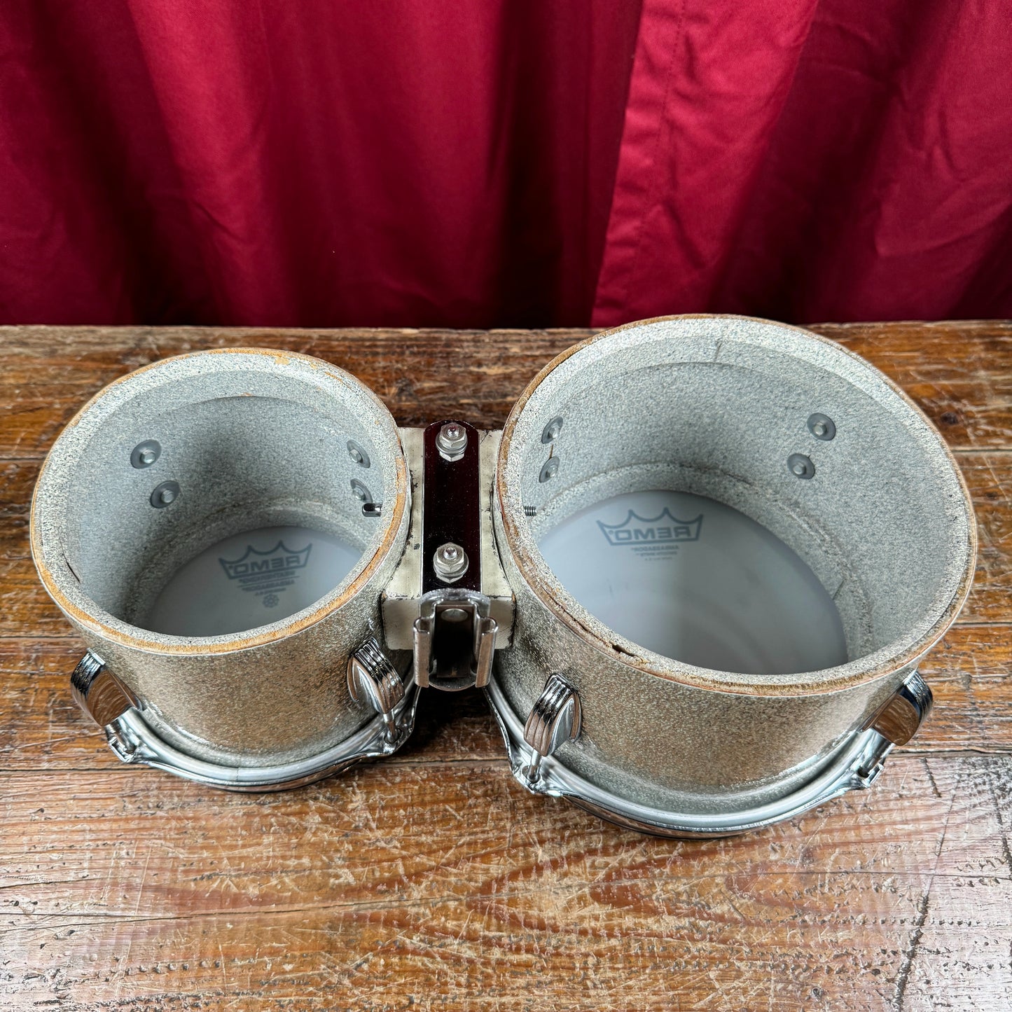 Vintage Ludwig 6" & 8" Tunable Bongos Silver Sparkle