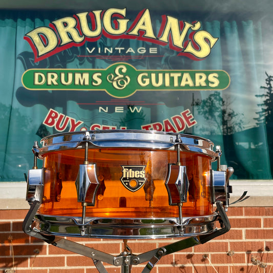 Fibes Crystalite Acrylic 5.5x13 Snare Drum Amber Austin Era