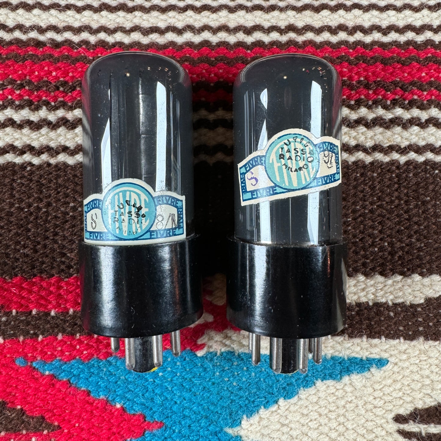 NOS Vintage Fivre 6V6GT Pair Amplifier Power Tubes Duet #90