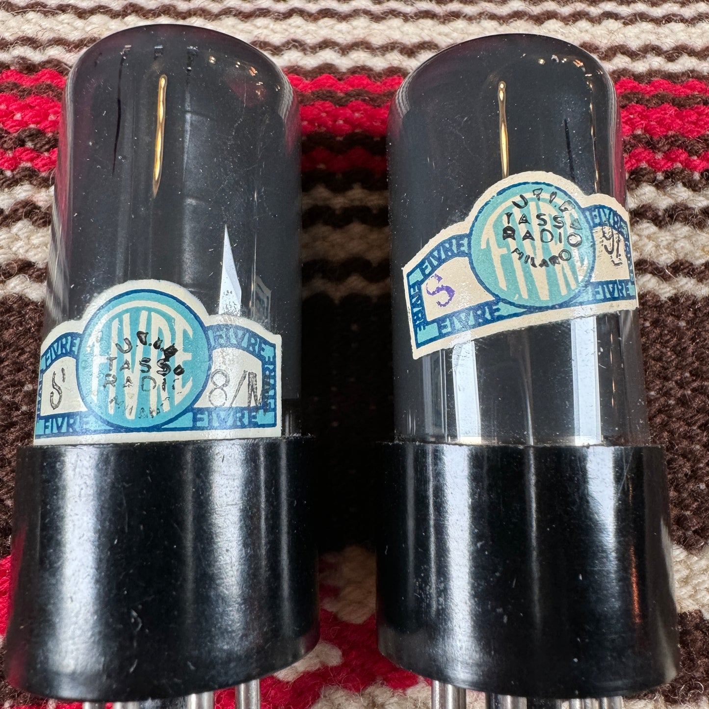 NOS Vintage Fivre 6V6GT Pair Amplifier Power Tubes Duet #90