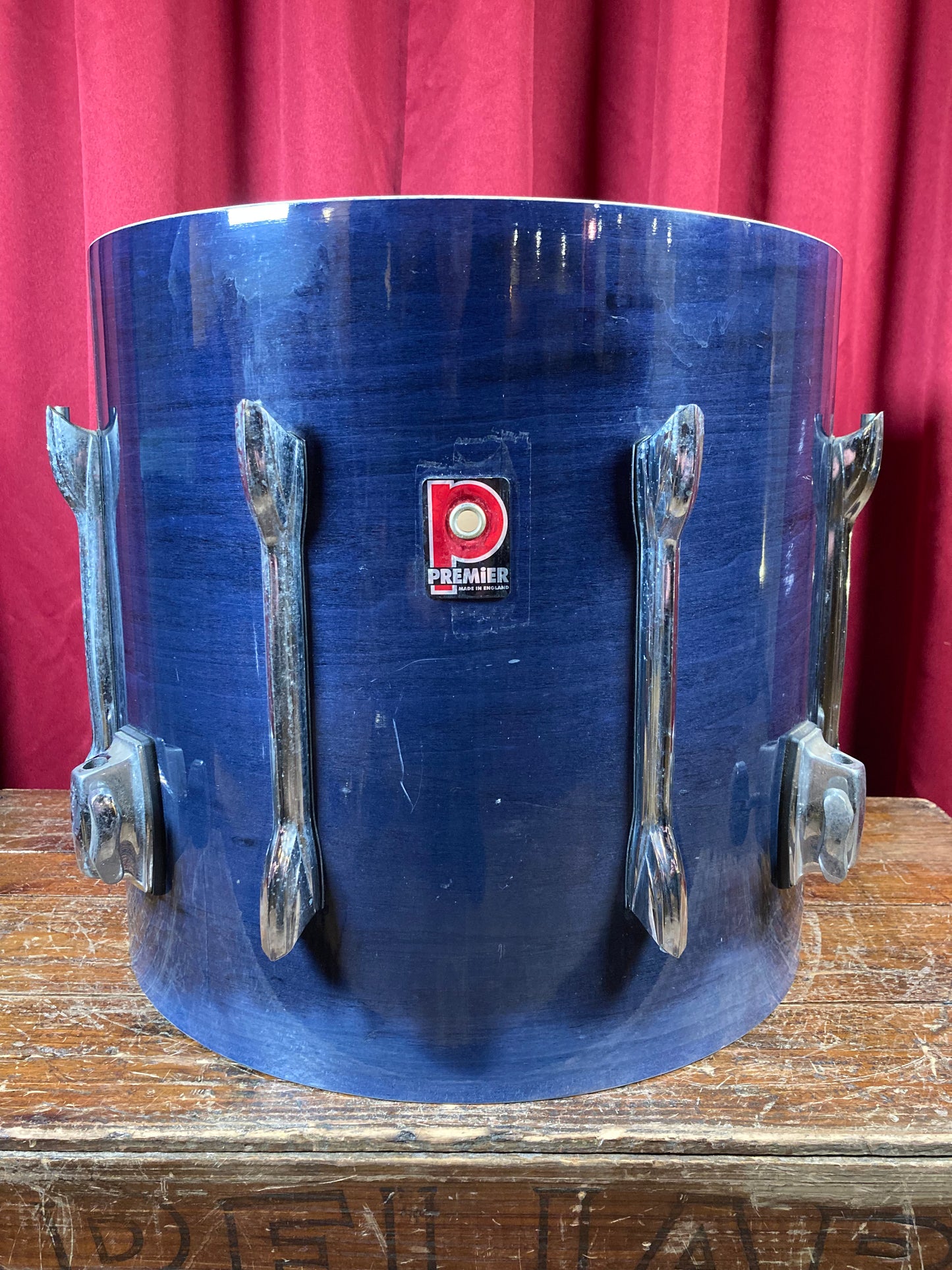 1990s Premier XPK 16x16 Floor Tom Shell Project Single Drum Sapphire Blue