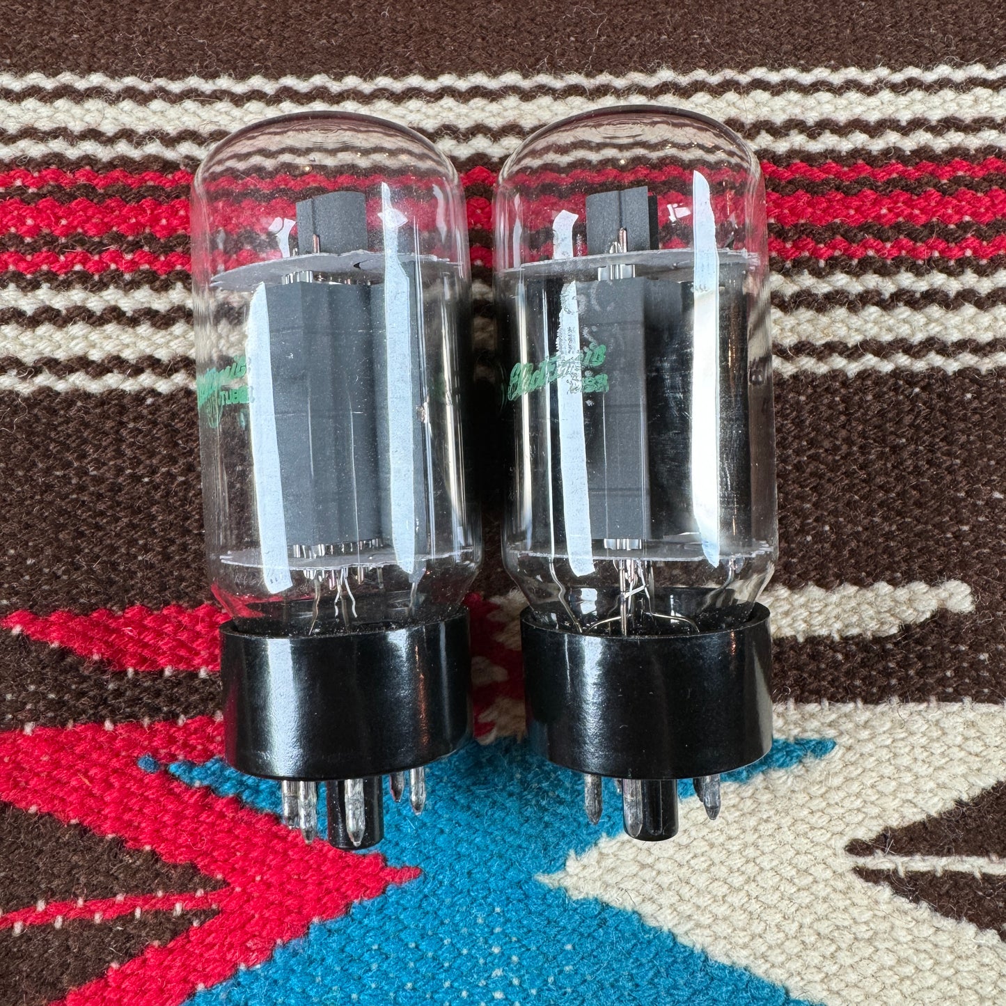 NOS Vintage General Electric 6L6GC Pair Amplifier Power Tubes Duet Set of 2 Made in USA GE #95