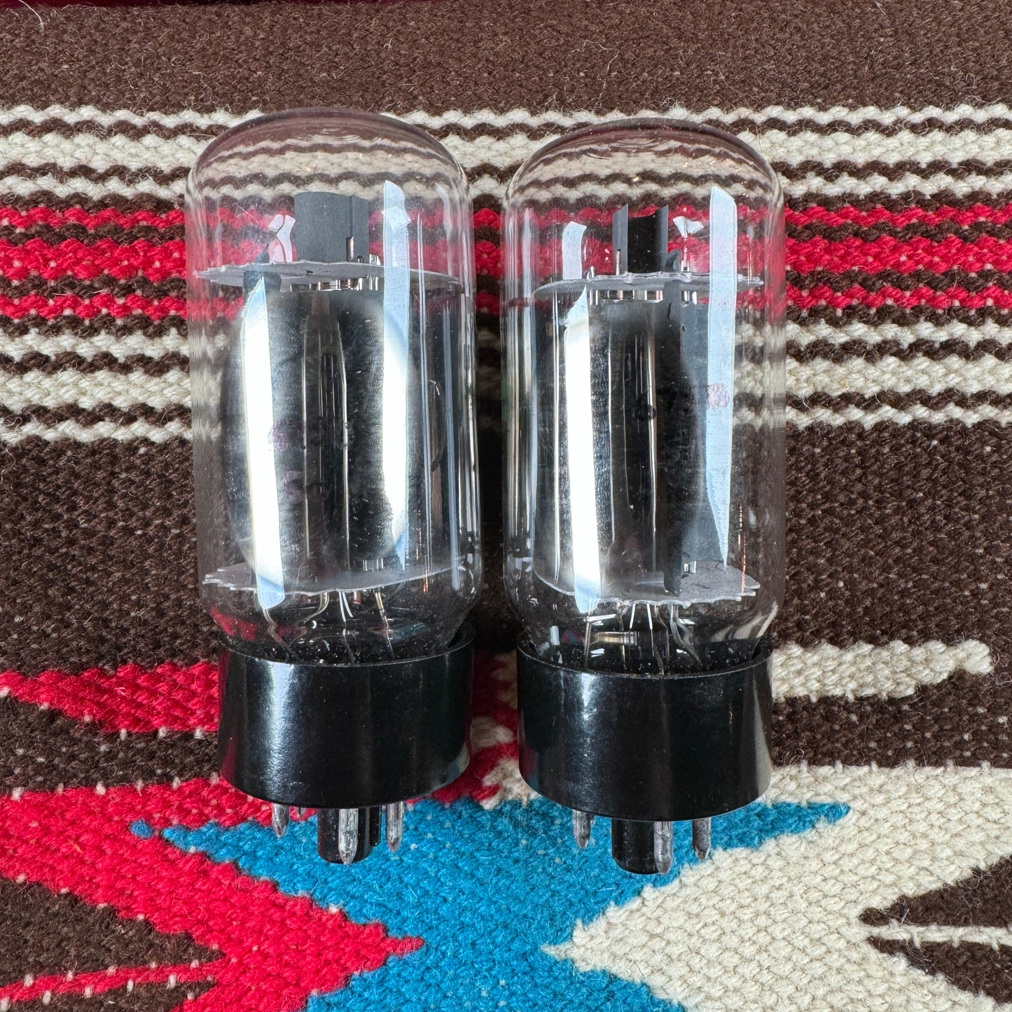 NOS Vintage General Electric 6L6GC Pair Amplifier Power Tubes Duet Set of 2 Made in USA GE #95