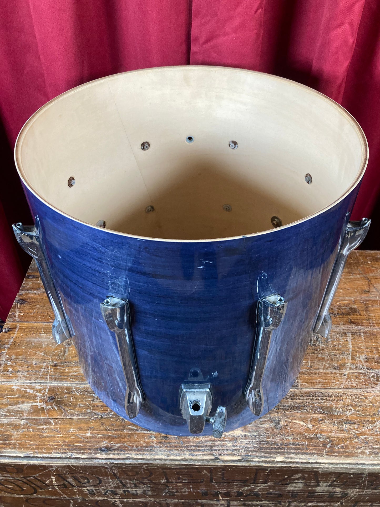 1990s Premier XPK 16x16 Floor Tom Shell Project Single Drum Sapphire Blue