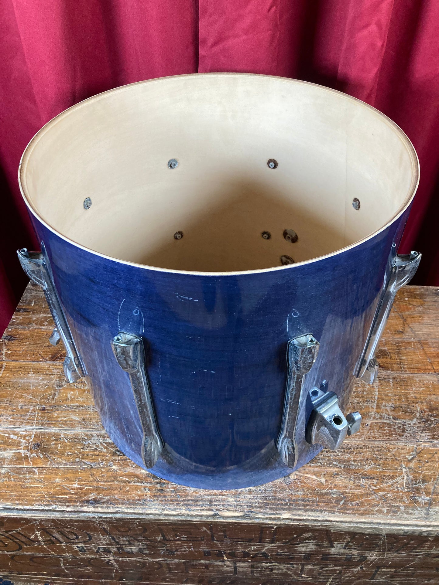 1990s Premier XPK 16x16 Floor Tom Shell Project Single Drum Sapphire Blue