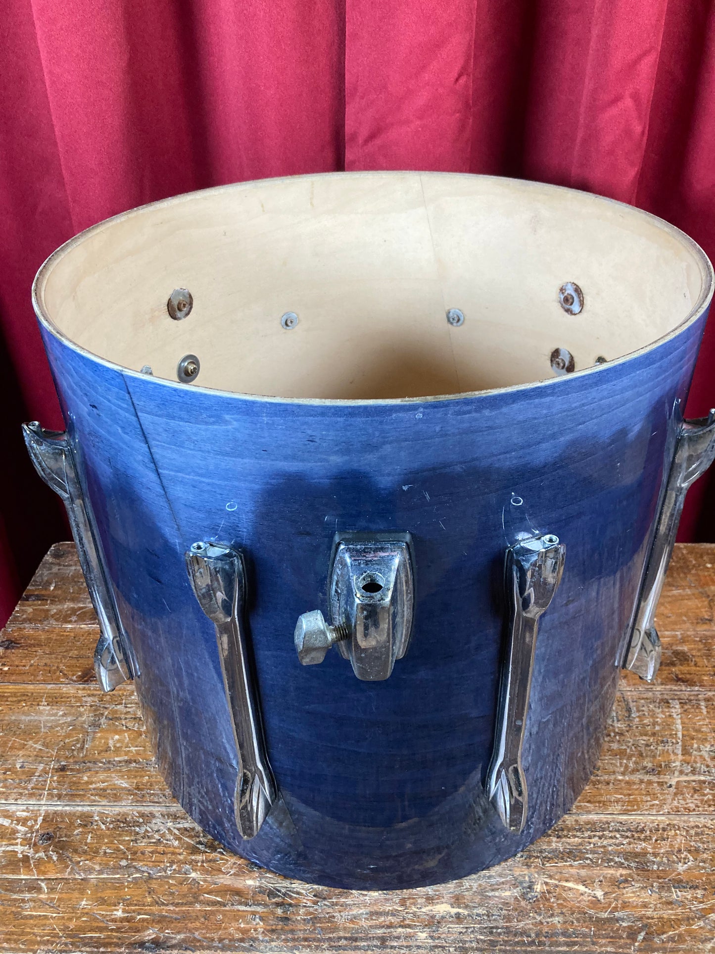 1990s Premier XPK 16x16 Floor Tom Shell Project Single Drum Sapphire Blue