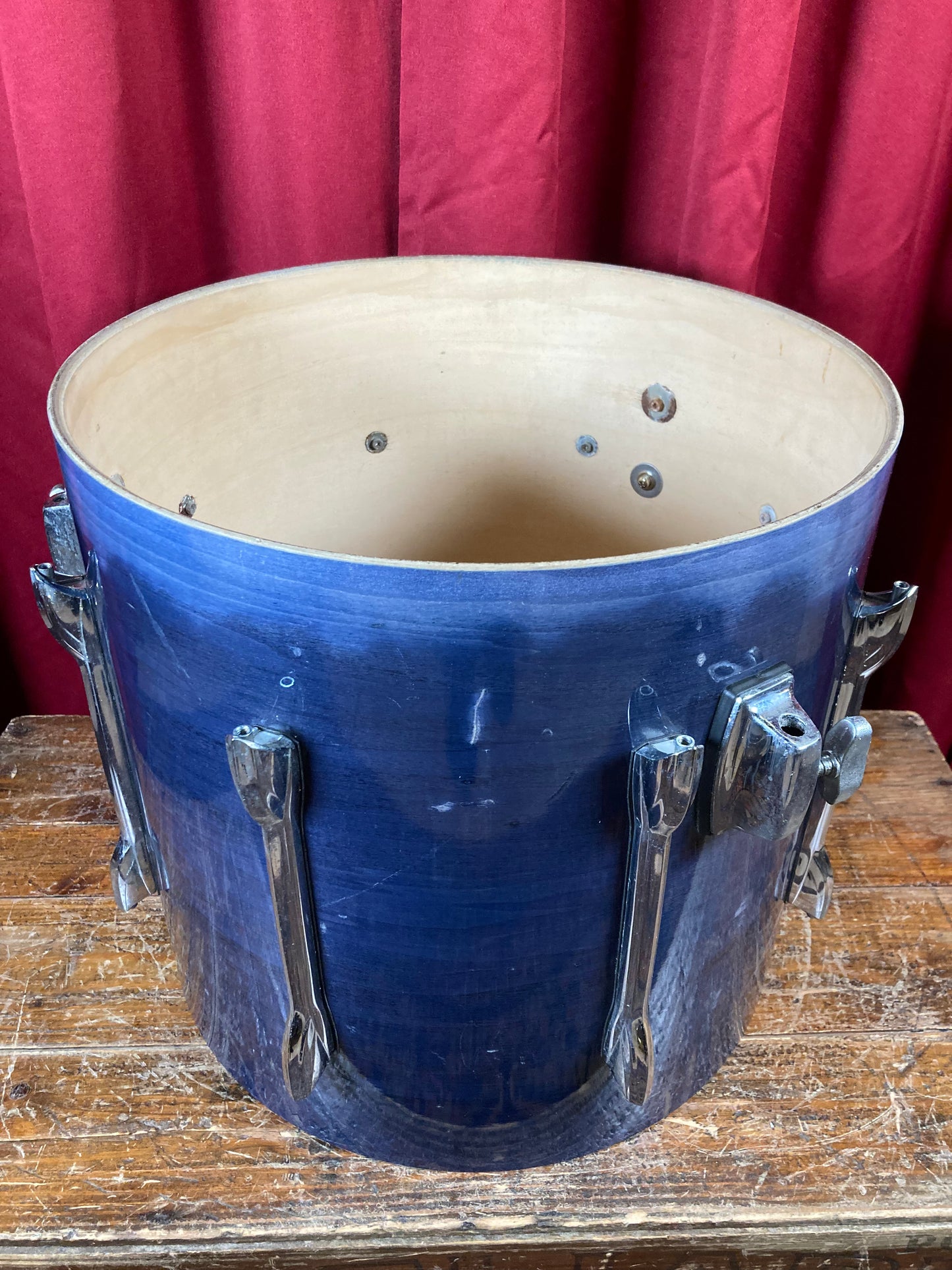 1990s Premier XPK 16x16 Floor Tom Shell Project Single Drum Sapphire Blue