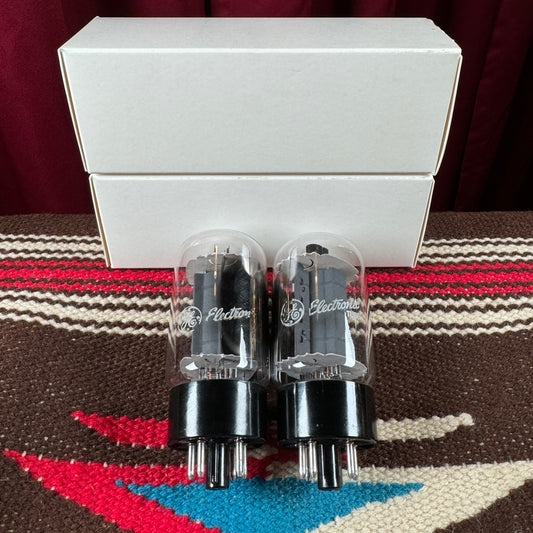 NOS Vintage General Electric 6L6GC Pair Amplifier Power Tubes Duet Set of 2 Made in USA GE #92