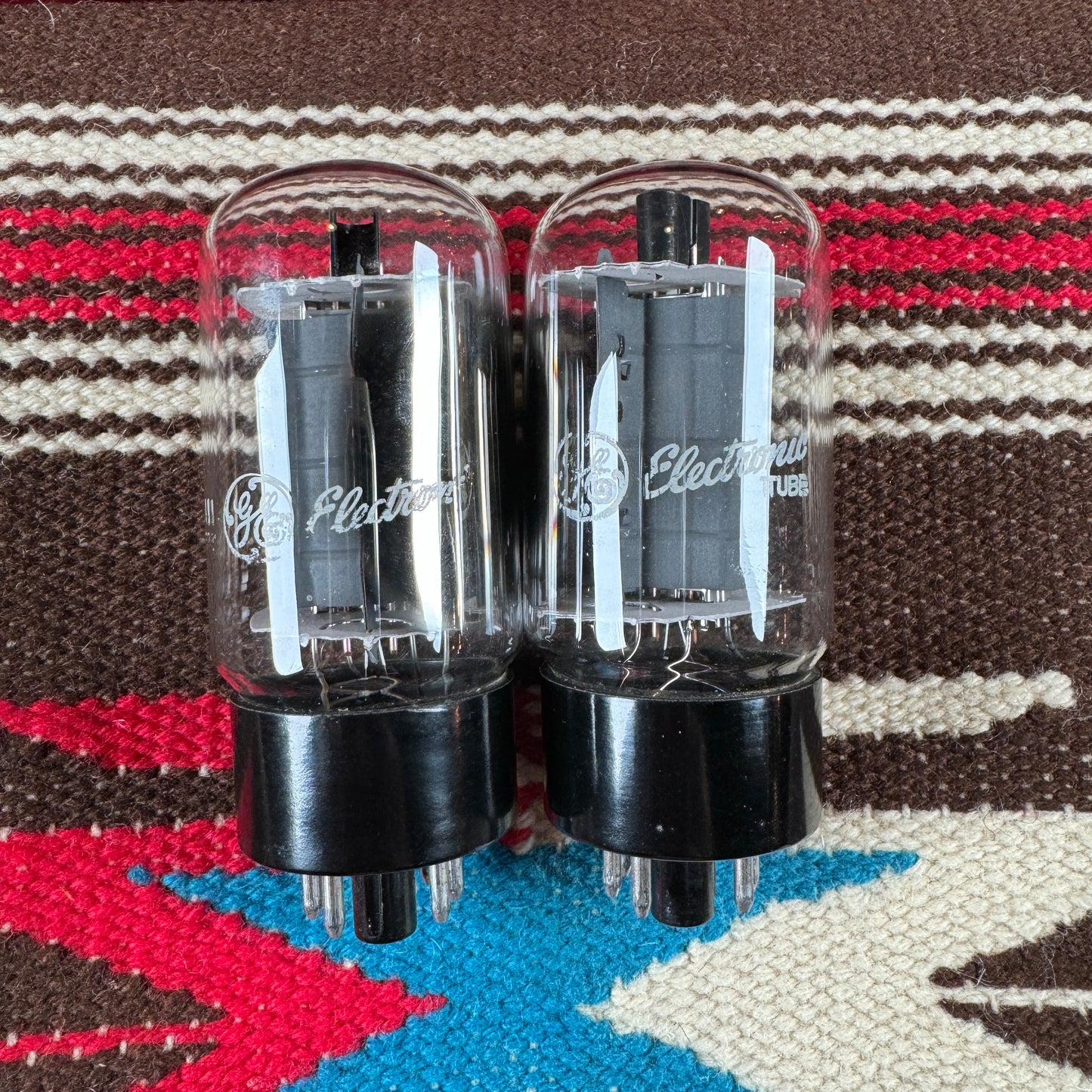 NOS Vintage General Electric 6L6GC Pair Amplifier Power Tubes Duet Set of 2 Made in USA GE #92