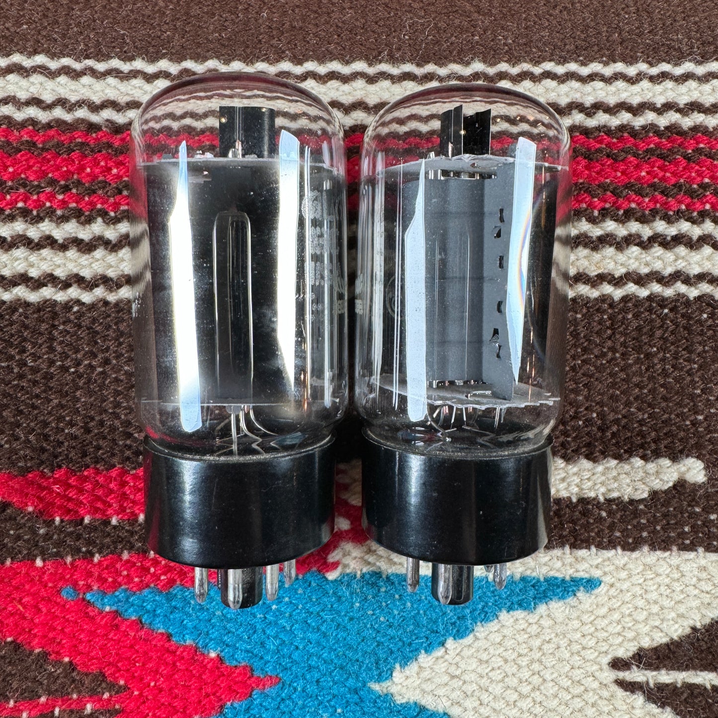 NOS Vintage General Electric 6L6GC Pair Amplifier Power Tubes Duet Set of 2 Made in USA GE #92