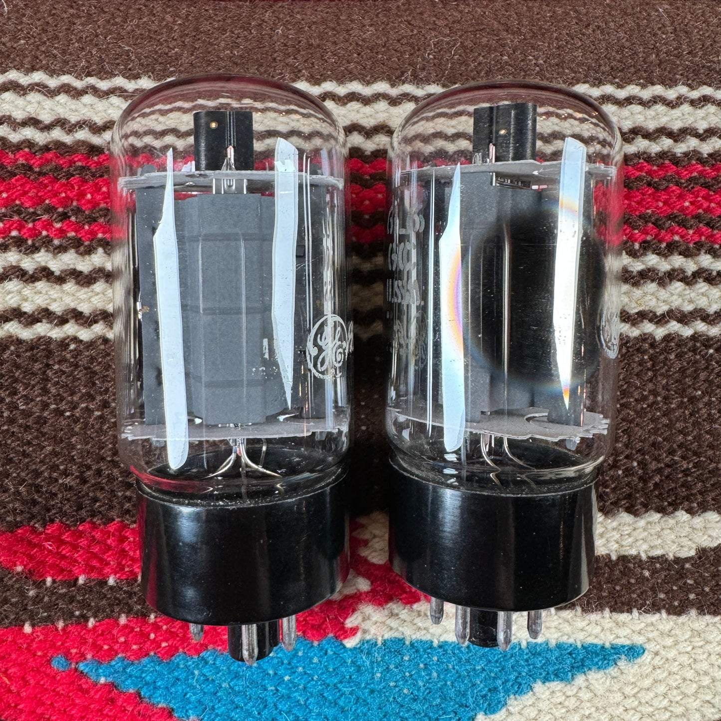 NOS Vintage General Electric 6L6GC Pair Amplifier Power Tubes Duet Set of 2 Made in USA GE #92