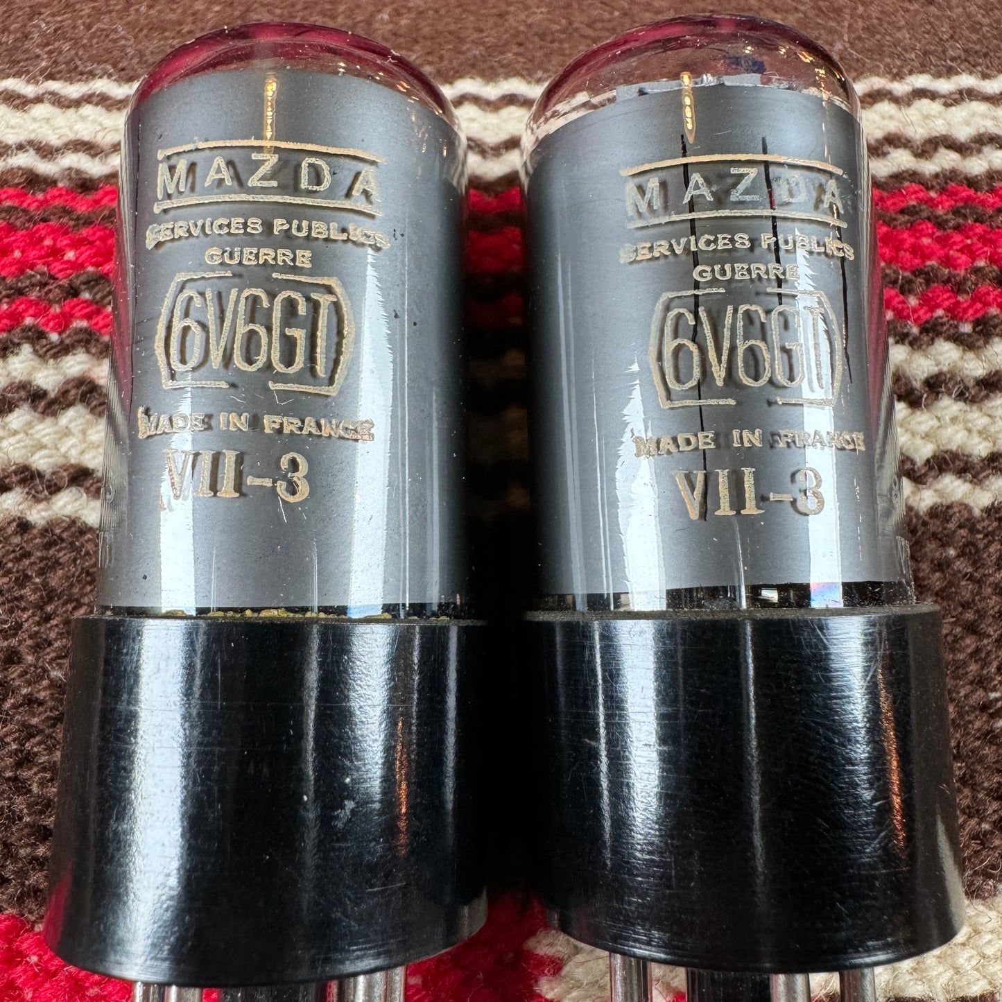 NOS Vintage Mazda 6V6GT Pair Amplifier Power Tubes Duet #89