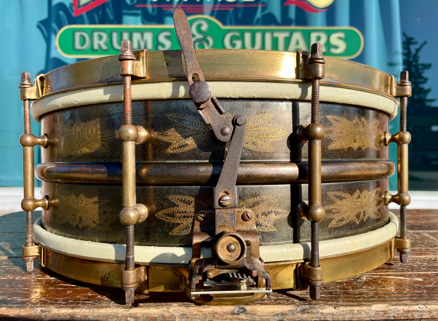 1920s Ludwig 5x14 Super Ludwig DeLuxe No.231 10 Lug Black Beauty Snare Drum