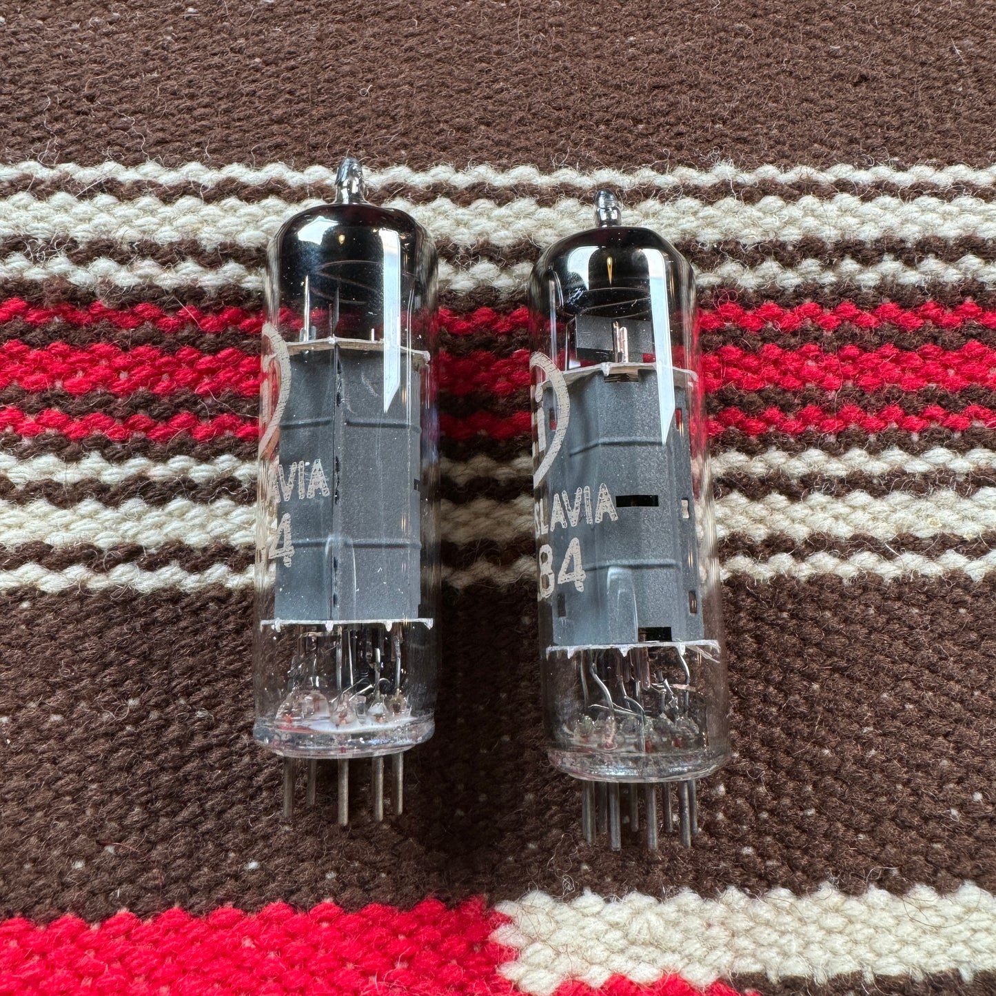 Vintage Ei Yugoslavia EL84 Amplifier Power Tubes Pair Duet 6BQ5 #153