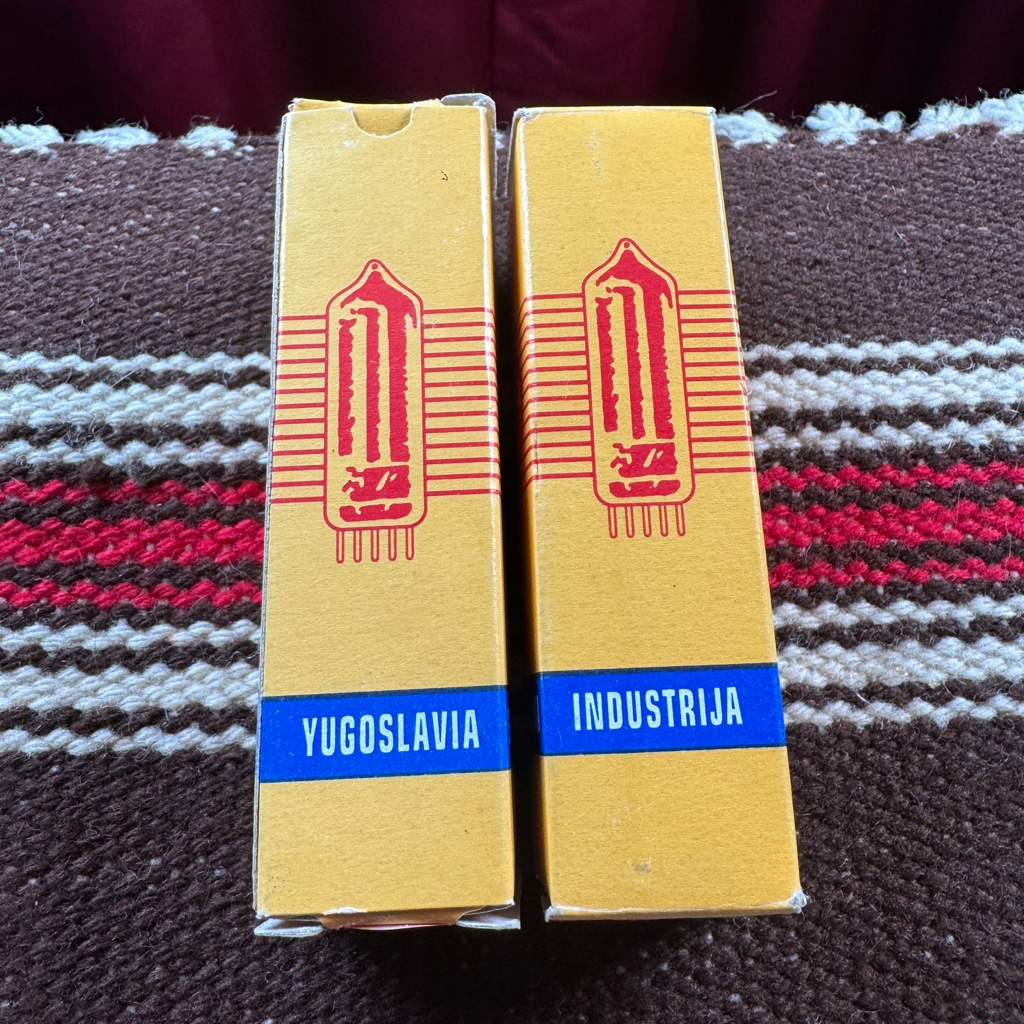 Vintage Ei Yugoslavia EL84 Amplifier Power Tubes Pair Duet 6BQ5 #153