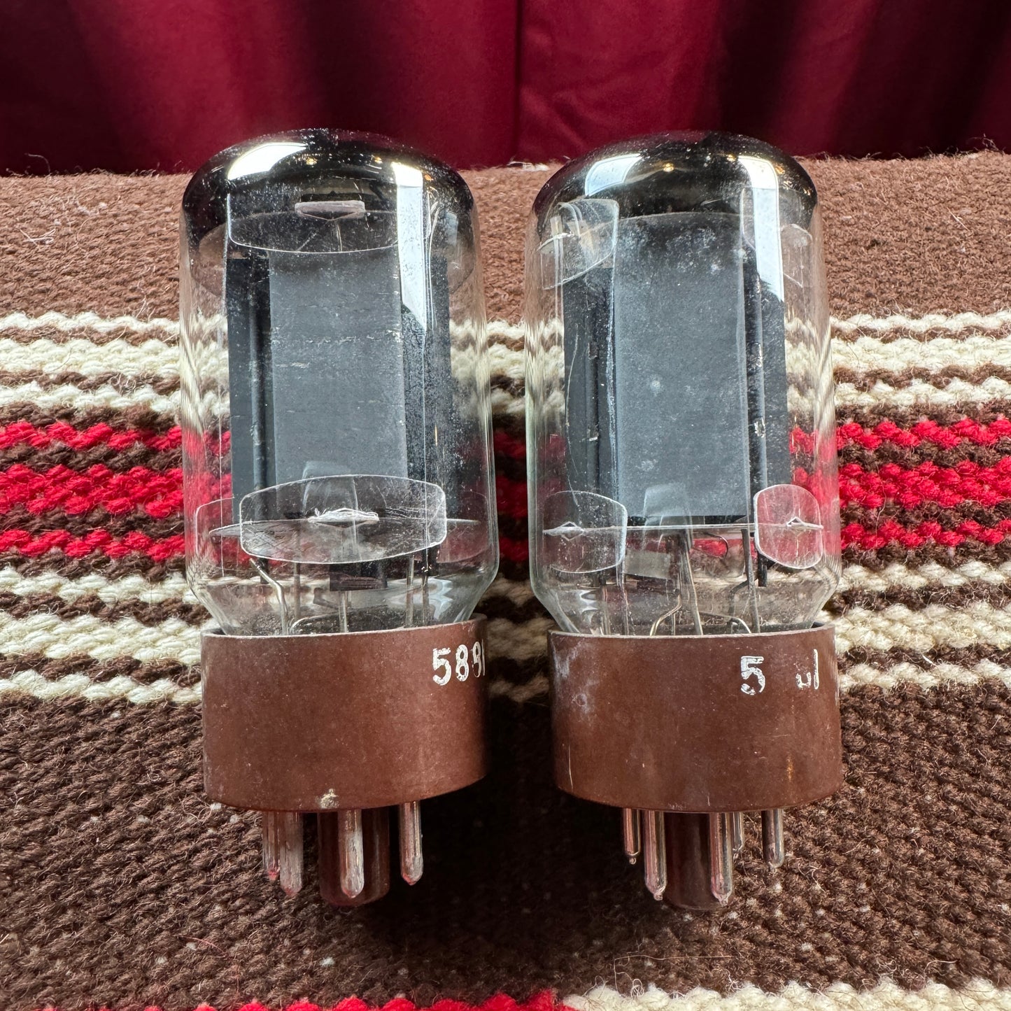 Vintage Tung-Sol 5881 Amplifier Power Tubes Duet Set of 2 Made in USA #88