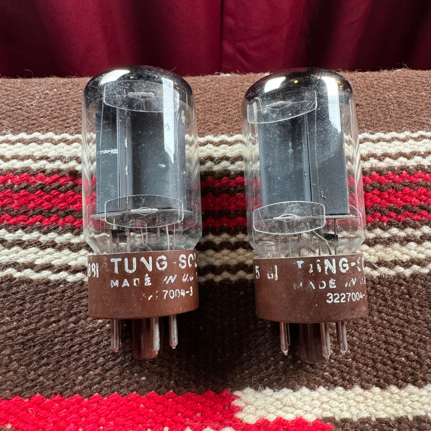 Vintage Tung-Sol 5881 Amplifier Power Tubes Duet Set of 2 Made in USA #88