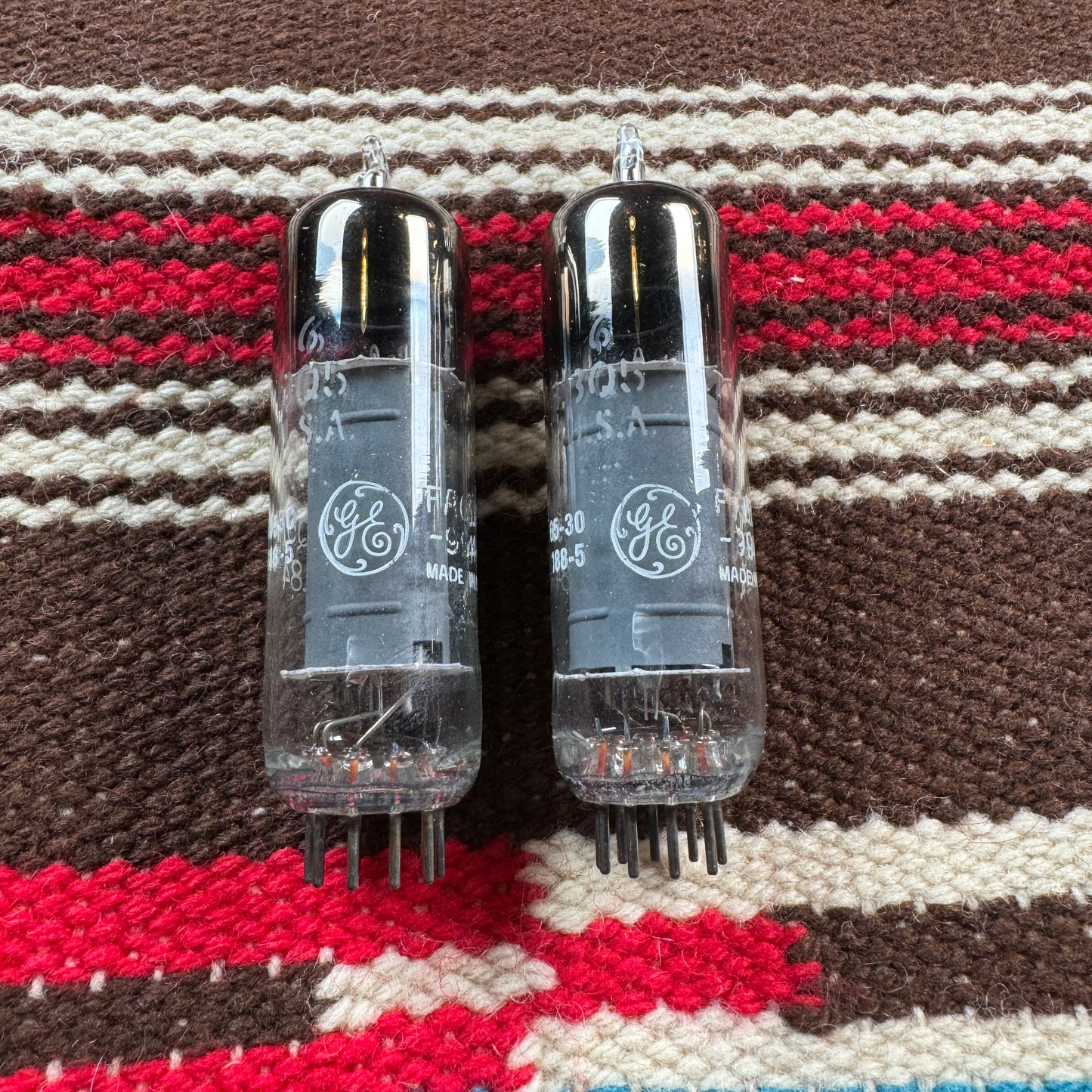 GE 6BQ5 Amplifier Power Tubes Pair Duet EL84 General Electric #149