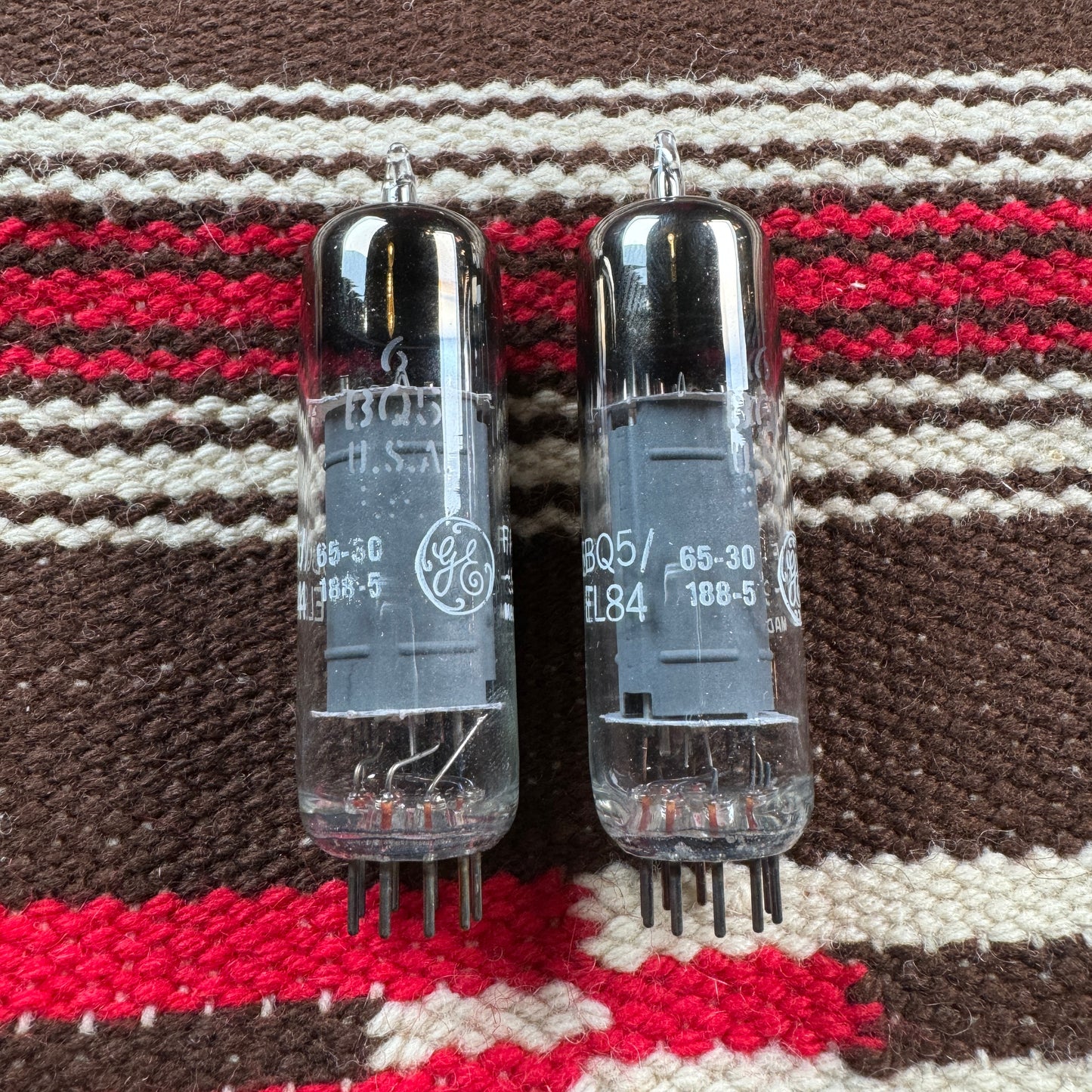 GE 6BQ5 Amplifier Power Tubes Pair Duet EL84 General Electric #149