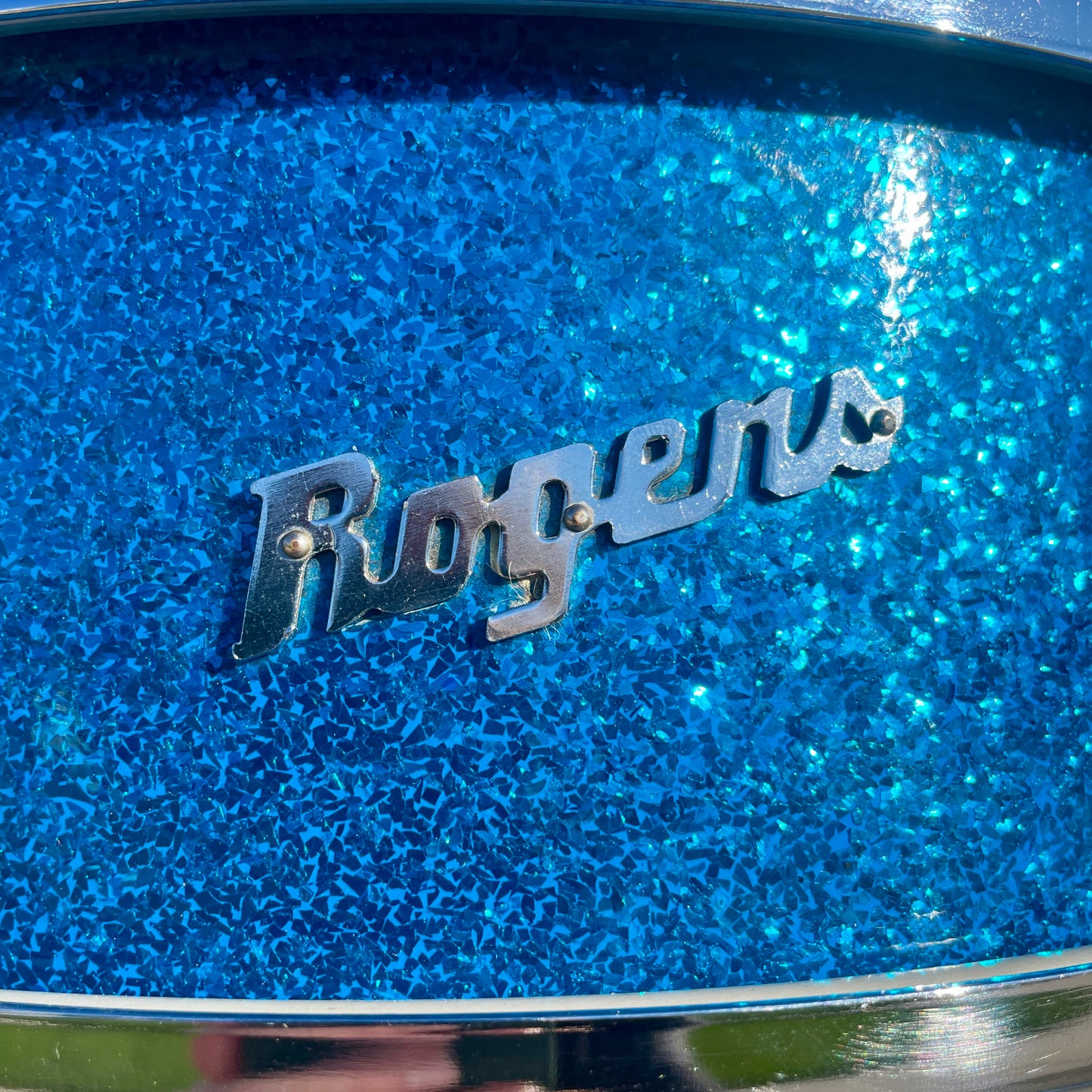 1960s Rogers Student Model 5x14 Snare Drum Sparkling Blue Pearl Cleveland Luxor