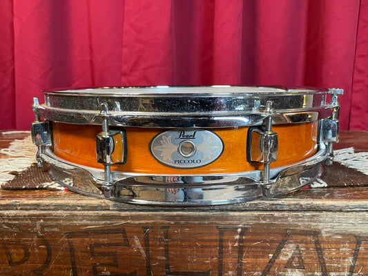 2010s Pearl 3x13 Maple Shell Piccolo Snare Drum Amber M-1330 *Video Demo*