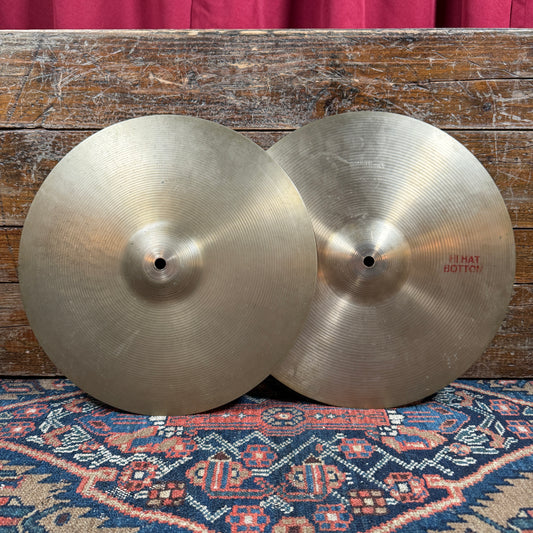 14" Paiste Formula 602 Pre-Serial 1960s Hi-Hat Cymbal Pair 858g/952g *Video Demo*