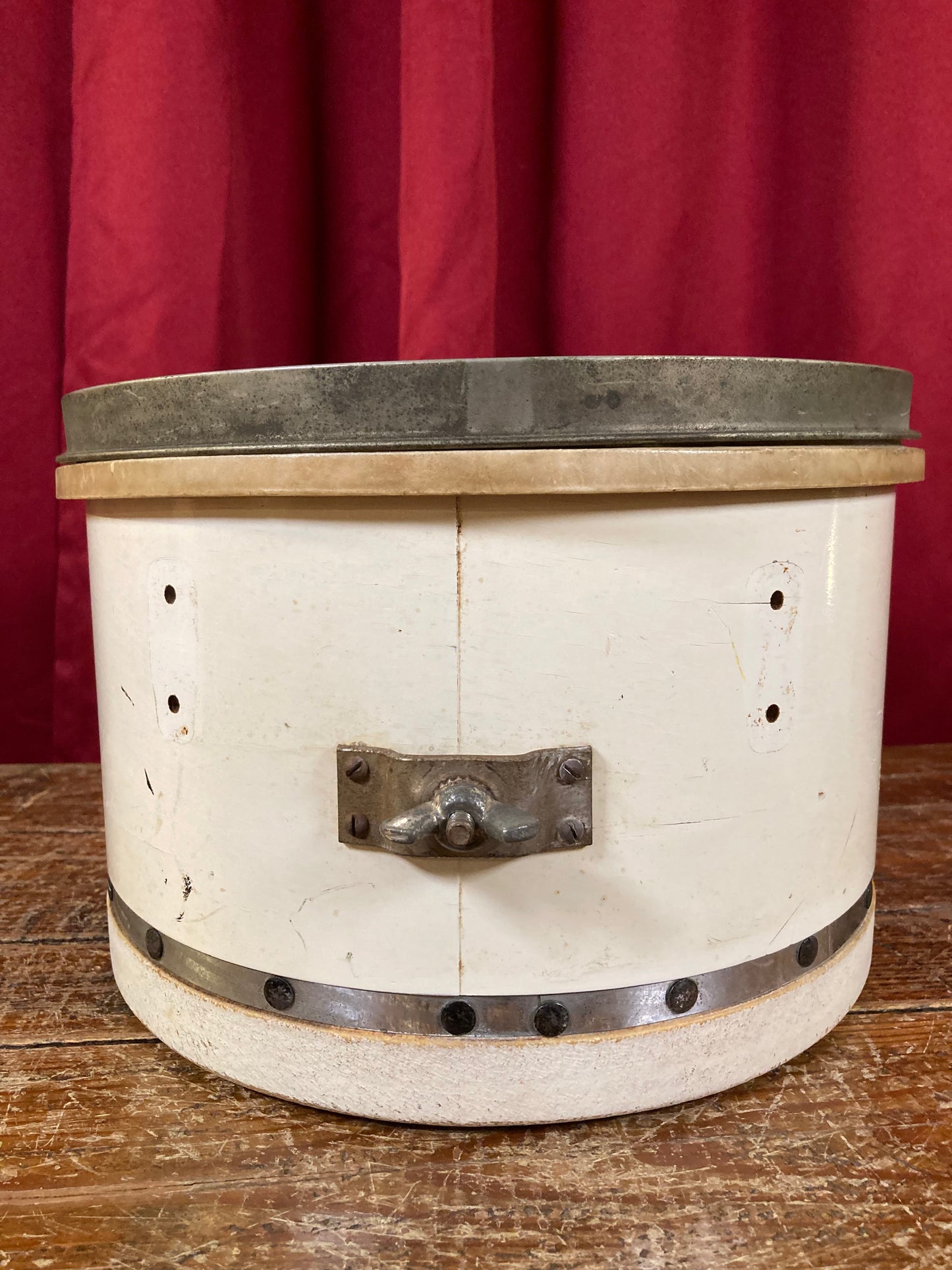 1939 Leedy 7x11 Single Tension Tunable Tom Drum Single White