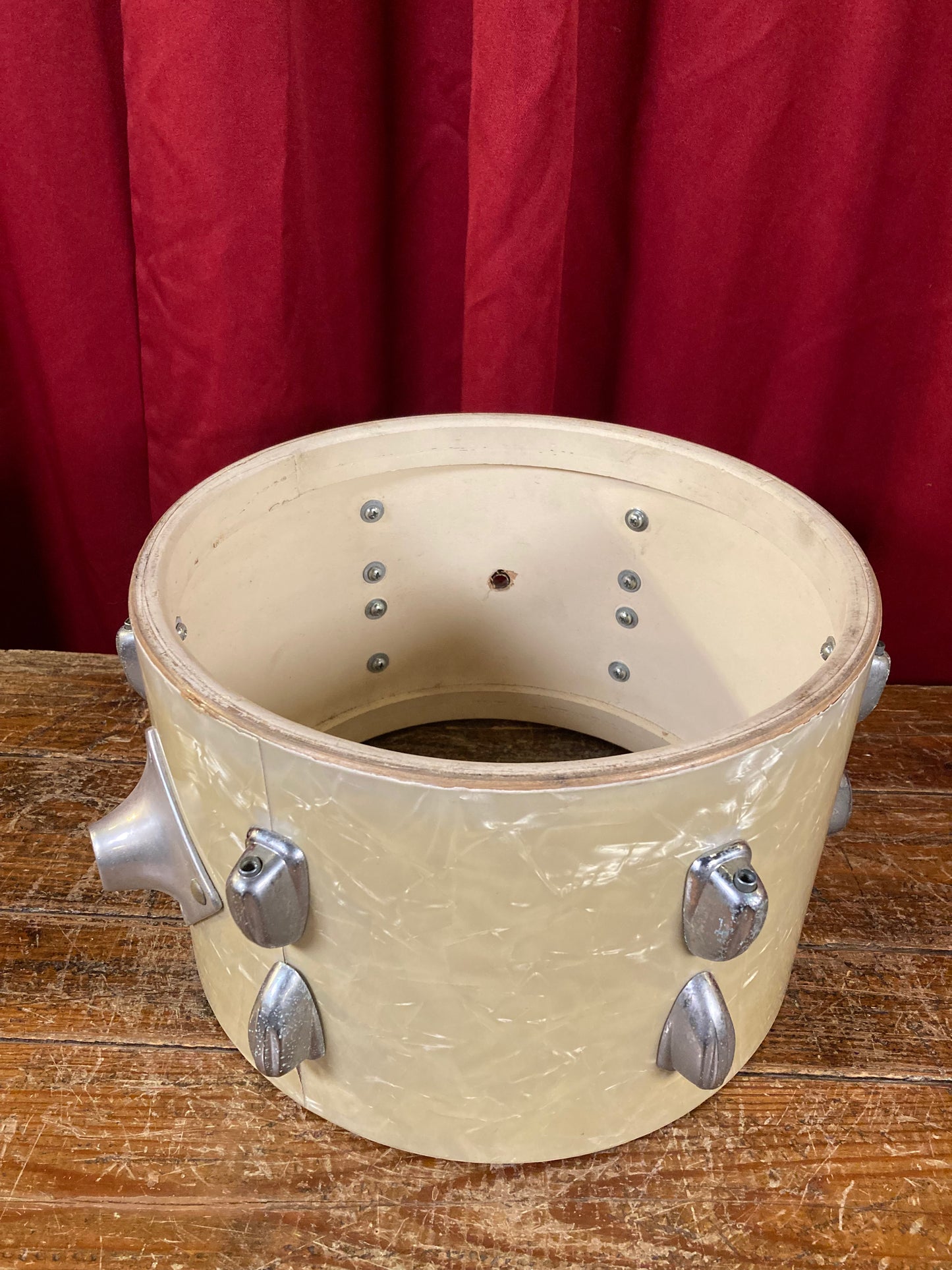 1960s Slingerland 8x12 Tom Drum Shell Project White Marine Pearl