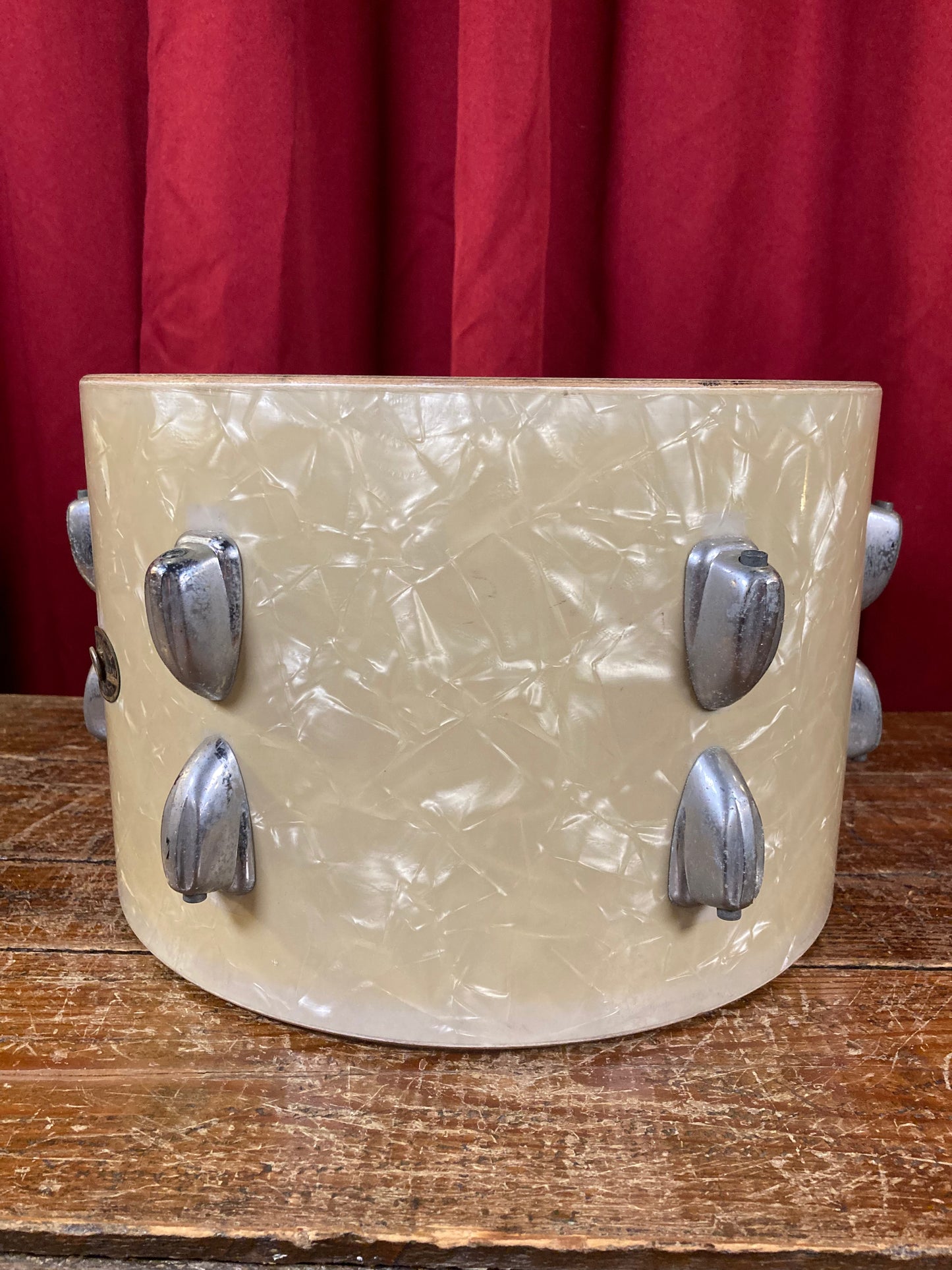 1960s Slingerland 8x12 Tom Drum Shell Project White Marine Pearl