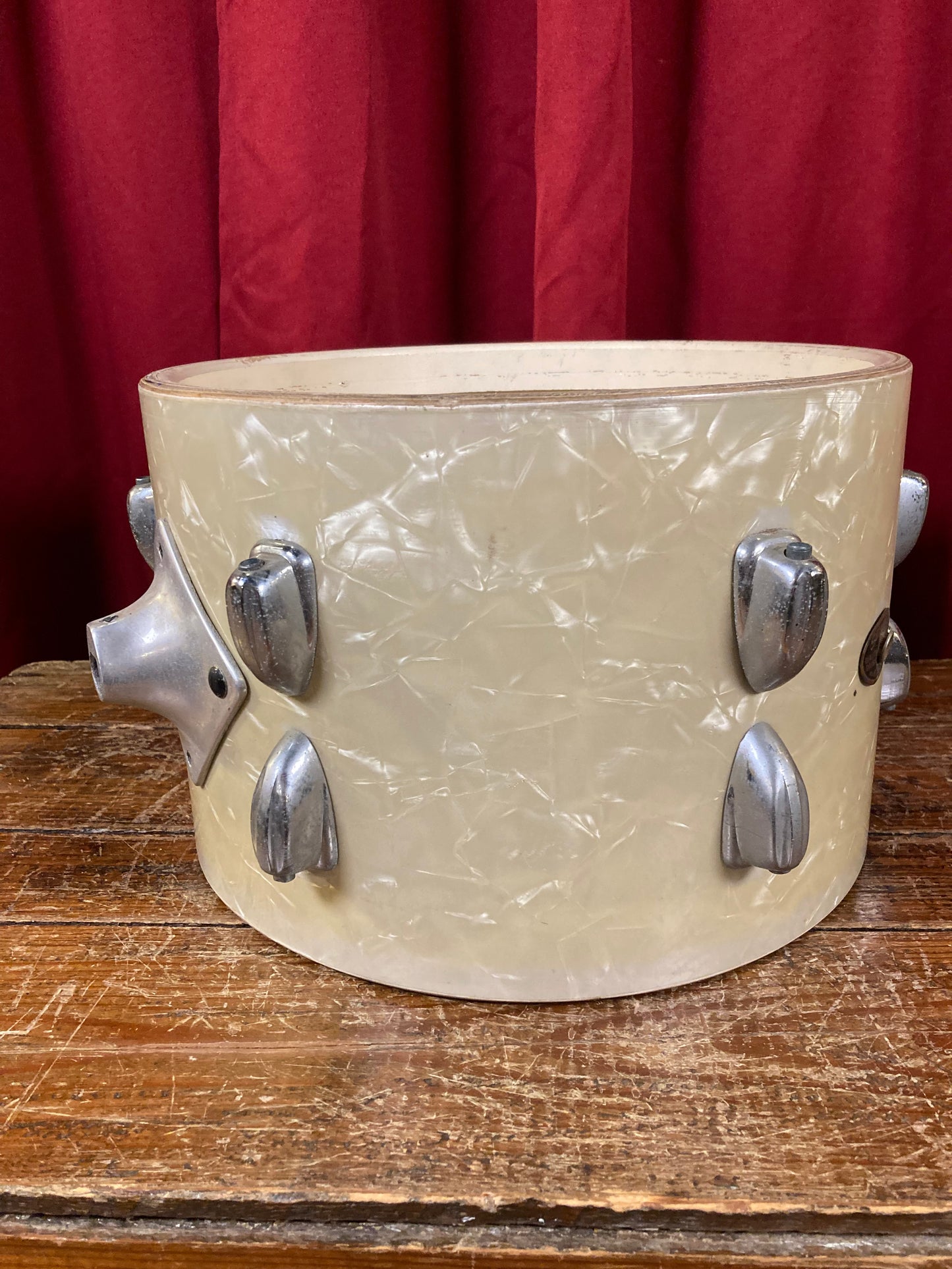 1960s Slingerland 8x12 Tom Drum Shell Project White Marine Pearl