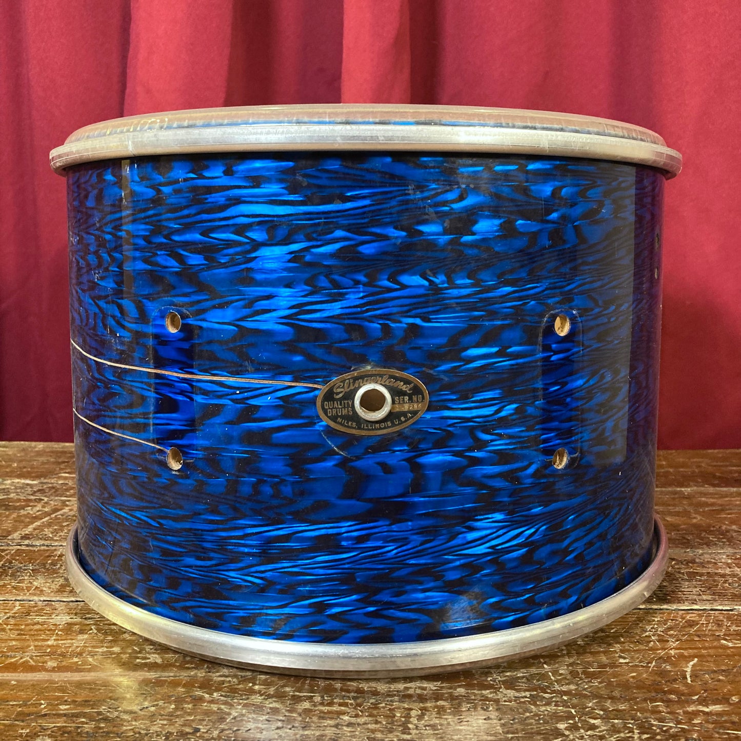 1960s Slingerland Stage Band 9x13 Tom Drum Shell Project Blue Onyx