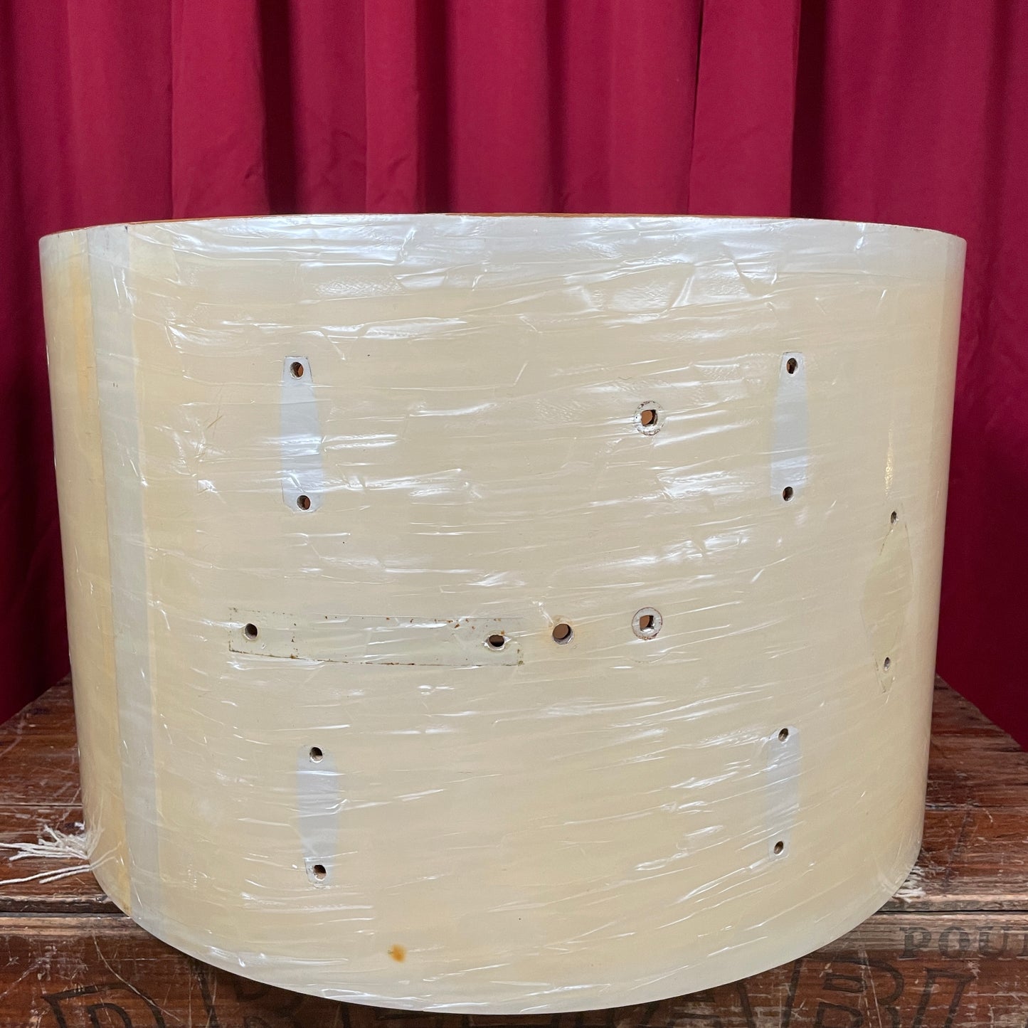 1950 Gretsch 14x22 Broadkaster Name Band Bass Drum Shell White Marine Pearl