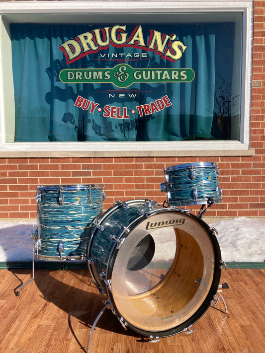 1970s Ludwig Drum Set Oyster Blue Pearl 22/12/16