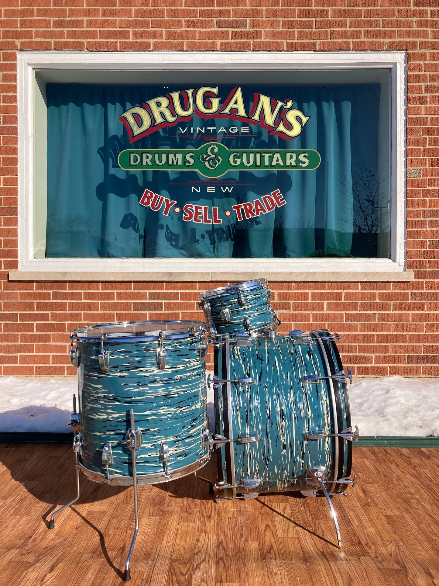 1970s Ludwig Drum Set Oyster Blue Pearl 22/12/16