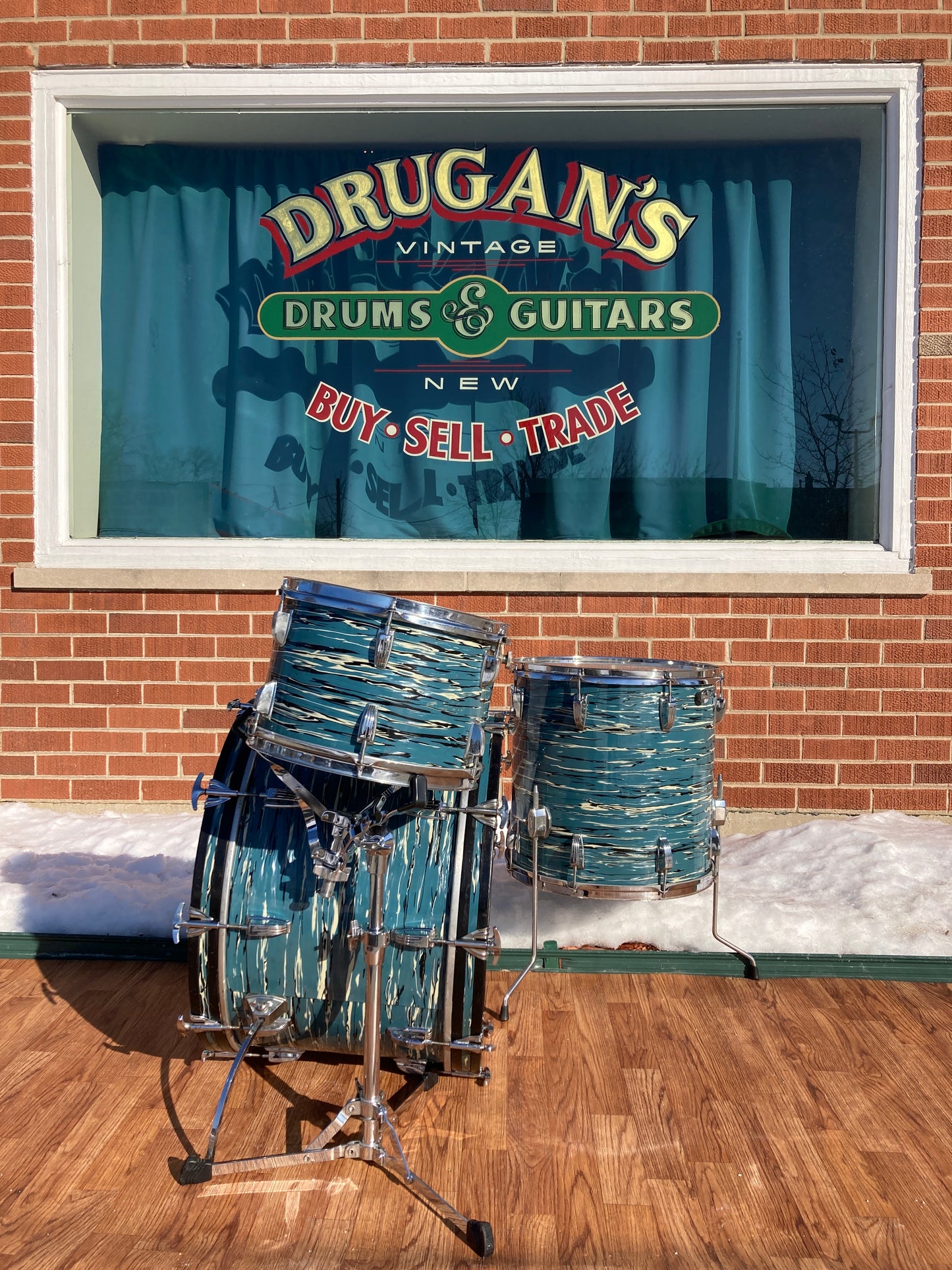 1970s Ludwig Drum Set Oyster Blue Pearl 22/12/16