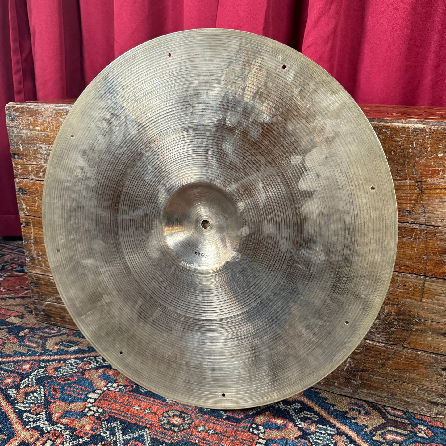 22" Zildjian A 1950s Block / Large Stamp Sizzle Ride Cymbal w/ 8 Rivet Holes 2832g *Video Demo*