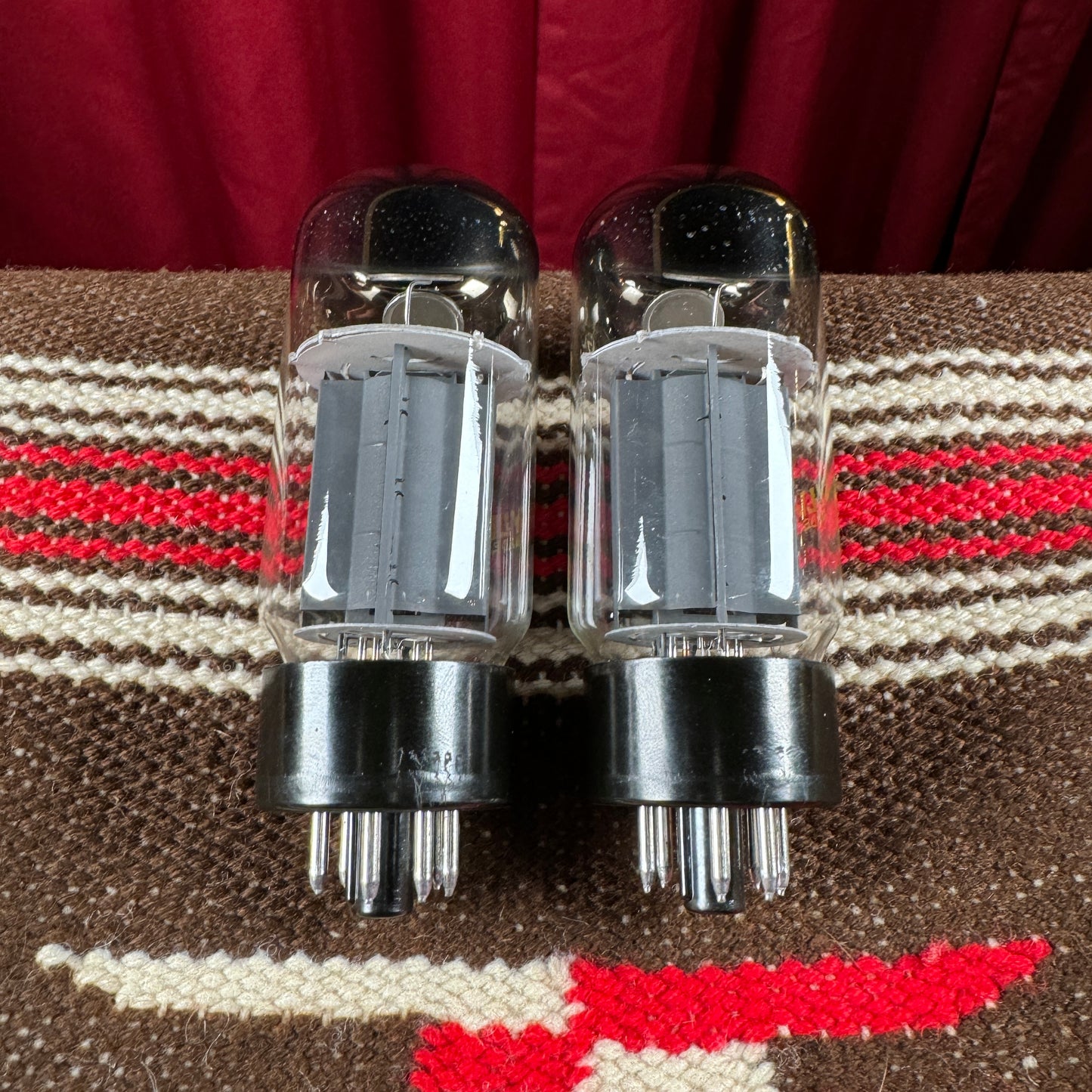 Vintage Sylvania 6L6GC Amplifier Power Tubes Duet 6L6 Pair Dual Foil O-Getters #168