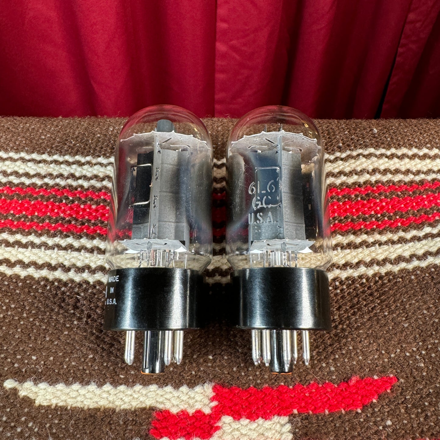 Vintage Baldwin General Electric 6L6GC Pair Amplifier Power Tubes Duet Pair Dual D Getters GE #167