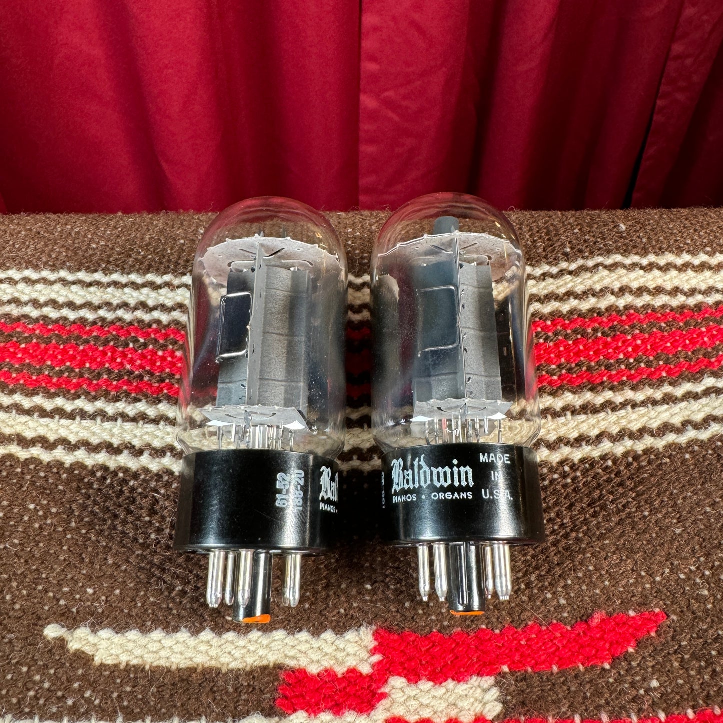 Vintage Baldwin General Electric 6L6GC Pair Amplifier Power Tubes Duet Pair Dual D Getters GE #167