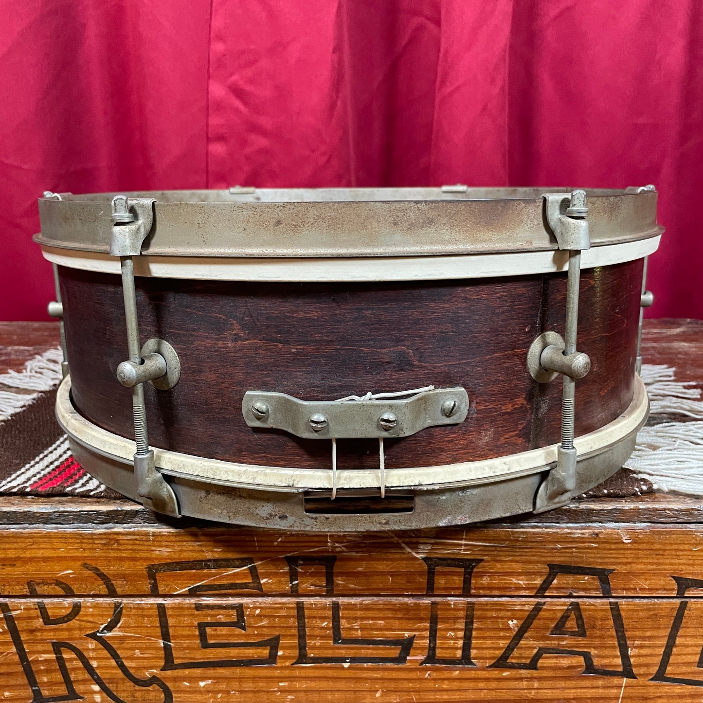 1950s Kent 191P 5x14 Single Tension Snare Drum Mahogany Stain 2-Ply Maple