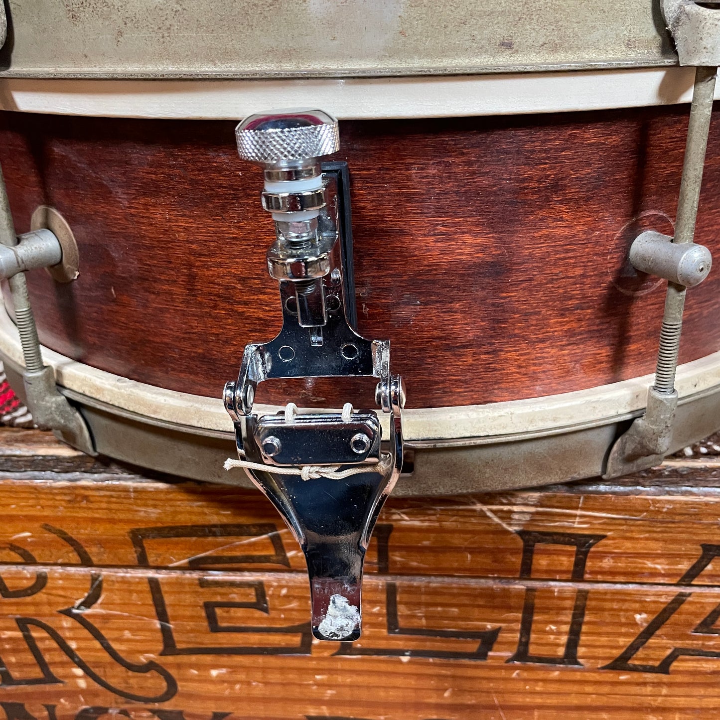 1950s Kent 191P 5x14 Single Tension Snare Drum Mahogany Stain 2-Ply Maple