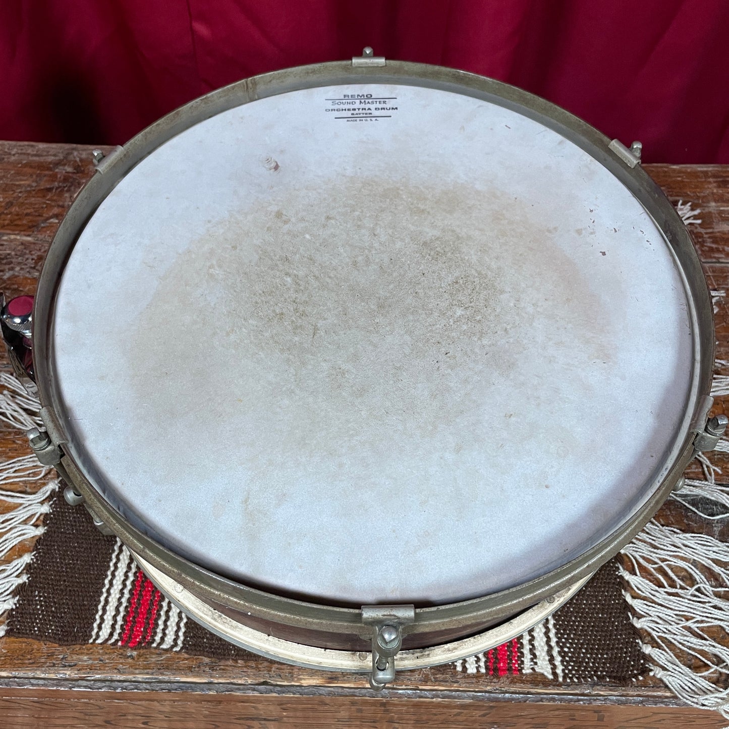 1950s Kent 191P 5x14 Single Tension Snare Drum Mahogany Stain 2-Ply Maple