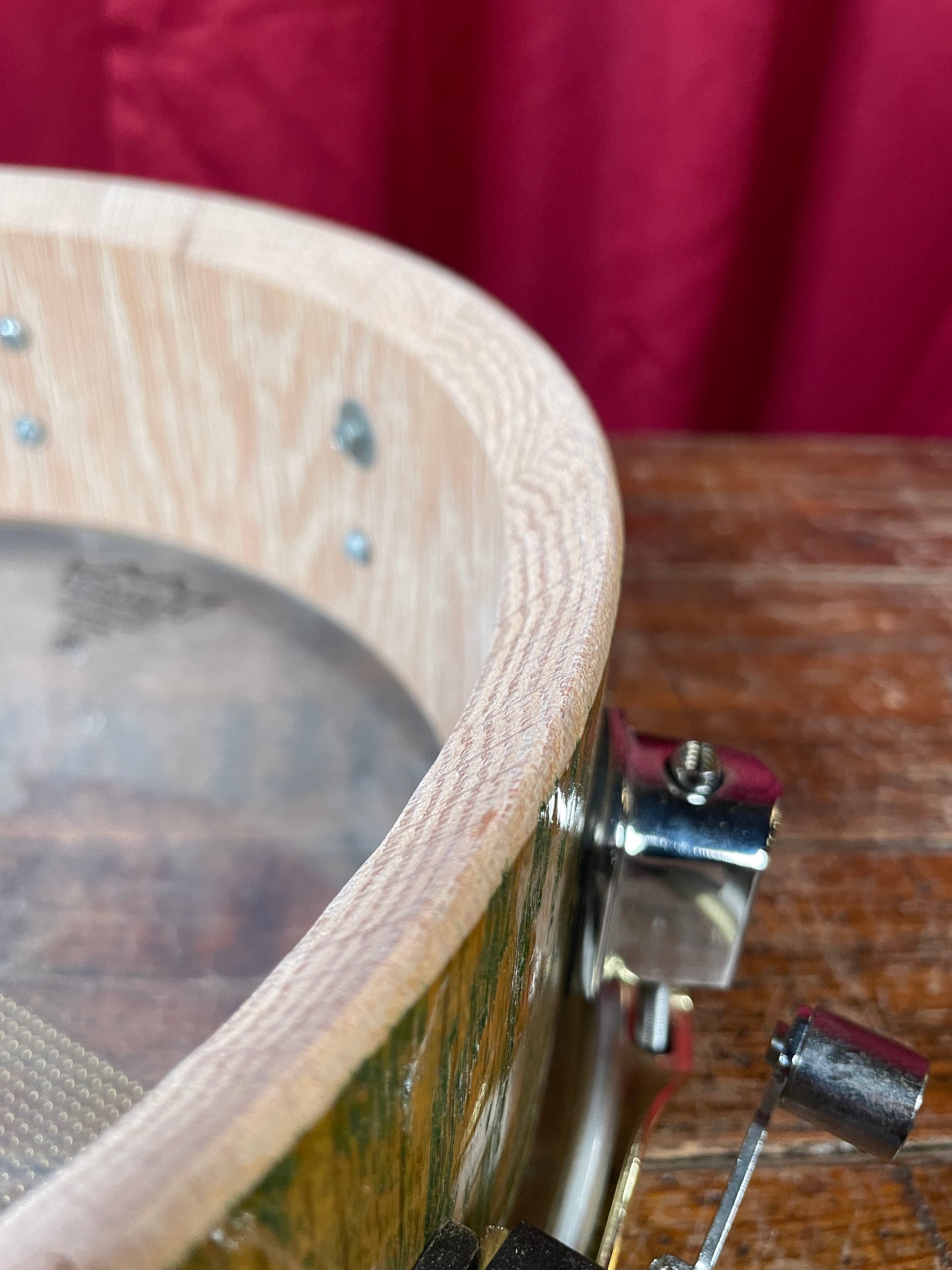 Wood Drum Custom 4x13 Oak Stave Shell Snare Drum