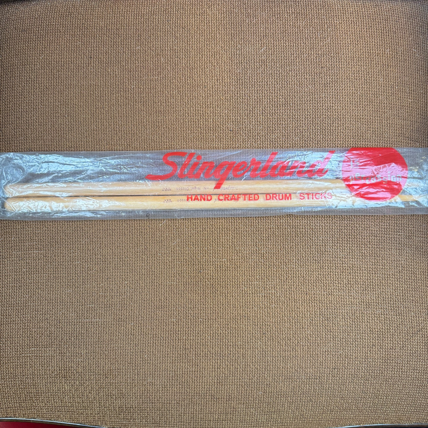 1970s Slingerland Nigel Olsson 1N Nylon Tip Drum Stick NOS Hickory Nylowood