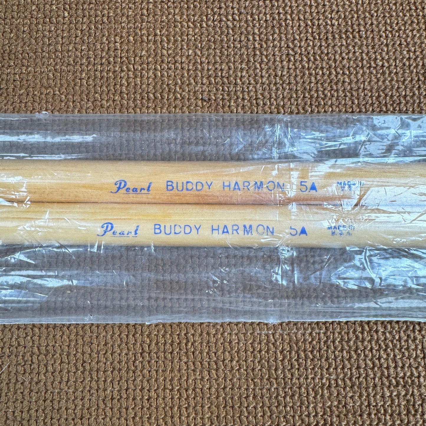 1970s Pearl Buddy Harmon 5A Wood Tip Hickory Drum Sticks NOS