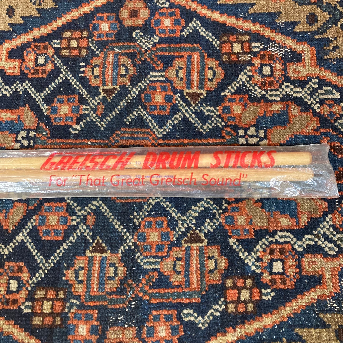 1960s Gretsch 1D Art Blakey Model Wood Tip Drum Sticks w/ Original Bag NOS