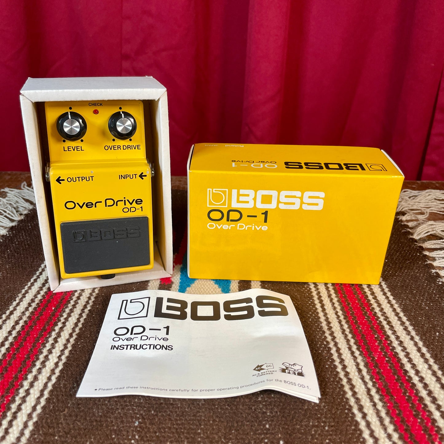 1986 Boss OD-1 Overdrive Pedal w/ Original Box Made In Japan MIJ JRC 4558DD