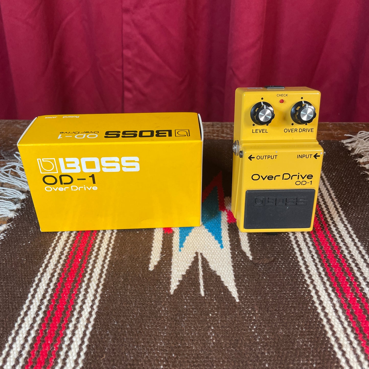 1986 Boss OD-1 Overdrive Pedal w/ Original Box Made In Japan MIJ JRC 4558DD