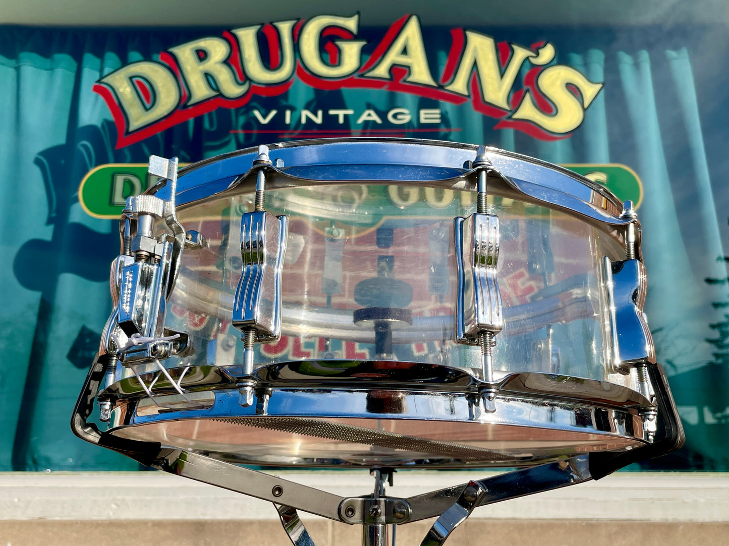 1970s Ludwig 5x14 Clear Vistalite 10-Lug Snare Drum