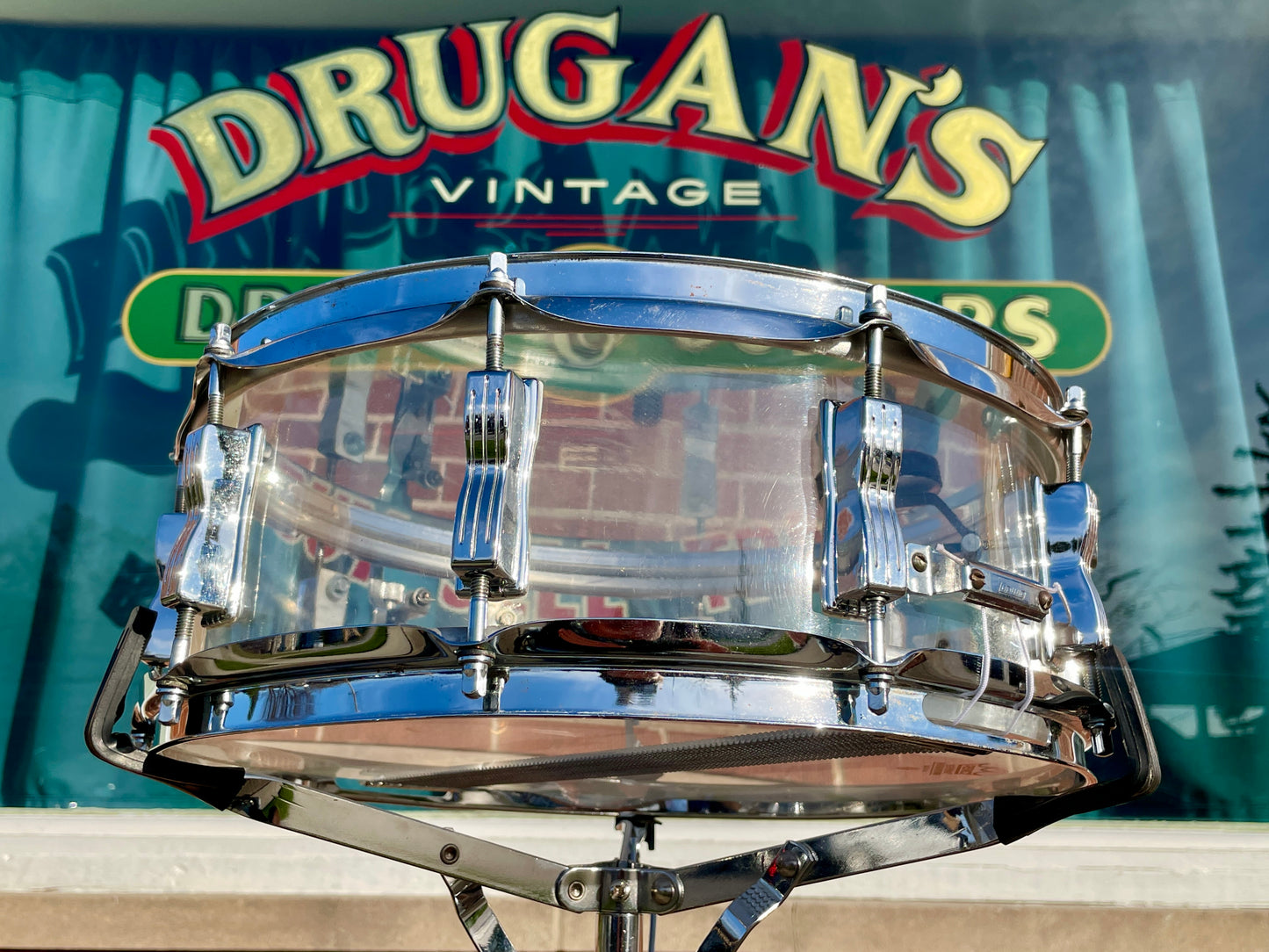 1970s Ludwig 5x14 Clear Vistalite 10-Lug Snare Drum